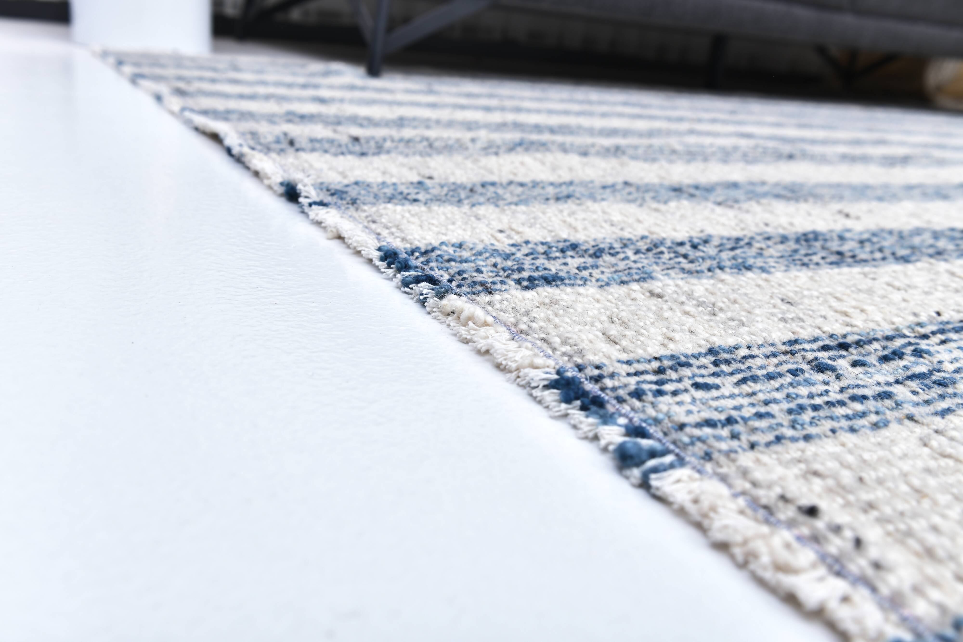 İndigo blue Beige Kilim Rug  190x290 cm, Scandinavian Stile Kilim Rug