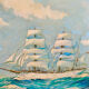 Peinture maritime originale – “Statsraad Lehmkuhl”, voile norvégienne