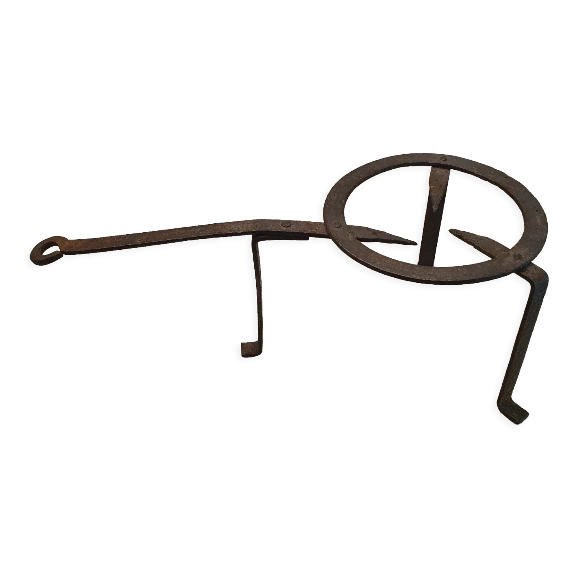 Wrought iron hearth tripod