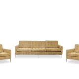 Florence Knoll, pour Knoll. Canapé et paire de fauteuils. Années 1960-70.