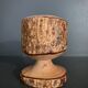 Brutalist egg cups in vintage raw solid wood