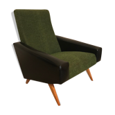 Vintage chair foot compass wool and skai