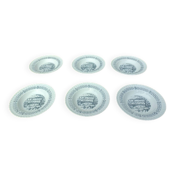 Assiettes creuses Gien motif Bretagne
