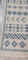 Handmade white and blue margoum carpet  145x70cm