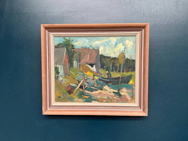 Original Swedish Oil on Panel – "Vid Knabäck, Skåne" by Carl-Axel Schwieler – Signed – Vintage & Framed – 59 × 50 cm (23.2" × 19.7")