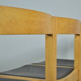 Vintage oak DUTCH DESIGN dining chairs in modern minimalist style, 1960s