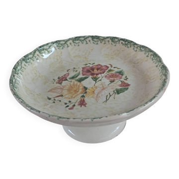 Ceramic compote with floral decoration