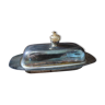 Butter dish silver metal cup glass acorn gilded