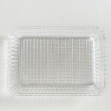 Plat en verre ciselé transparent ancien