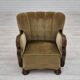 1960s, Danish vintage armchair, furniture velour, dark beech wood.