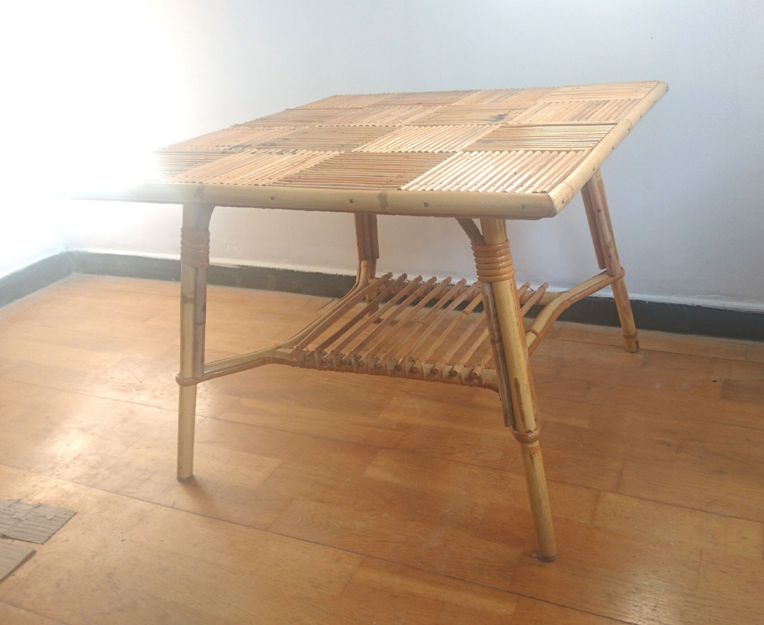 Table low rattan bamboo