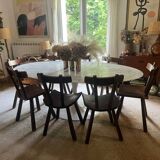 Set of 8 brutalist chairs from the 50s