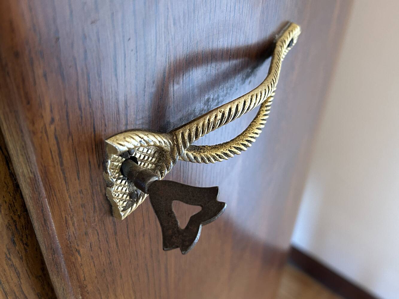 1950s linen wardrobe, shelves, central mirror