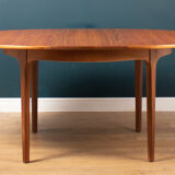 Retro teak 1960s round nathan dining table & space saving 4 chairs
