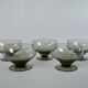 Ensemble de 5 coupes à champagne design art déco en verre fumé années 30-40