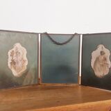 Mirror triptych barber vintage 66cm x 27cm