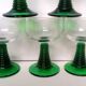 6 verres à vin d'Alsace pied torsadé vert