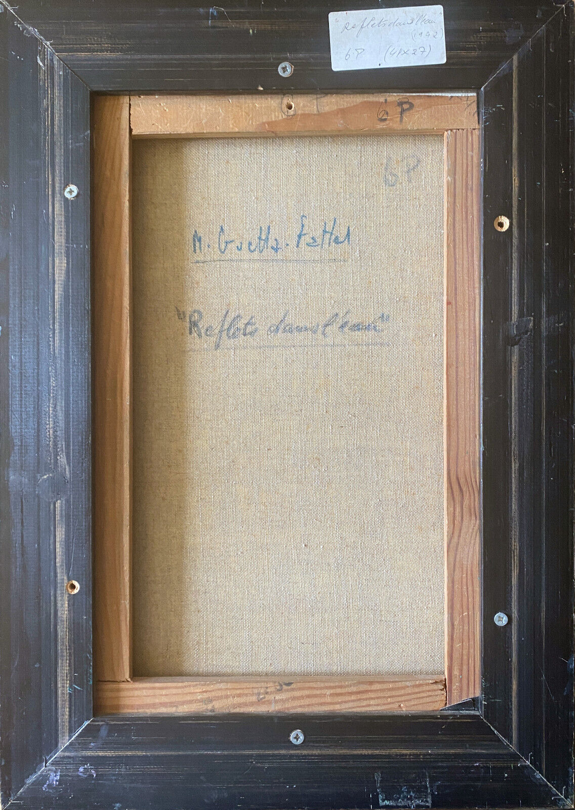 Table "Reflections in water" HST from 1942 by Marcelle GUETTA-FATTAL (1922-2009)