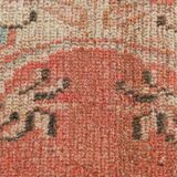Tapis Anatolien Vintage Fait Main en Laine, Tons Rose Fané, Beige & Bleu