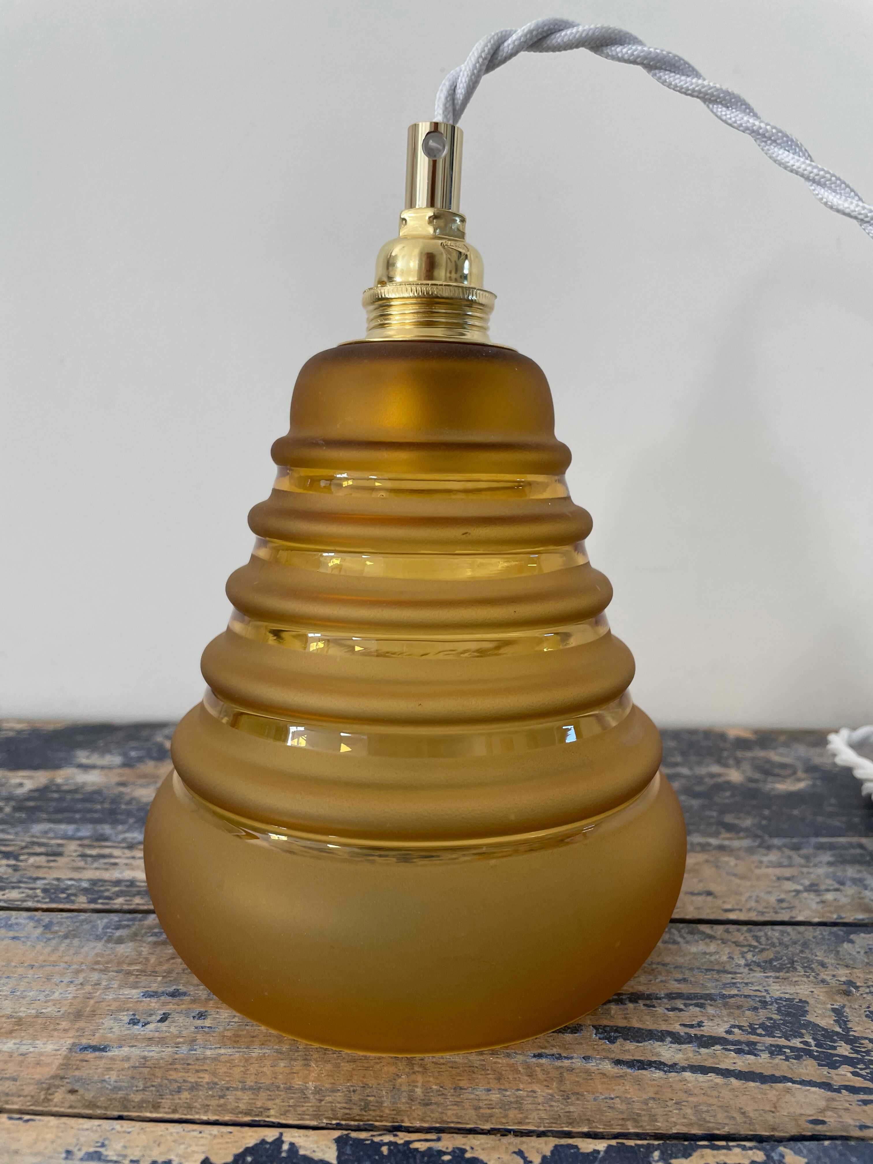 Electrified Art Deco lamp with new