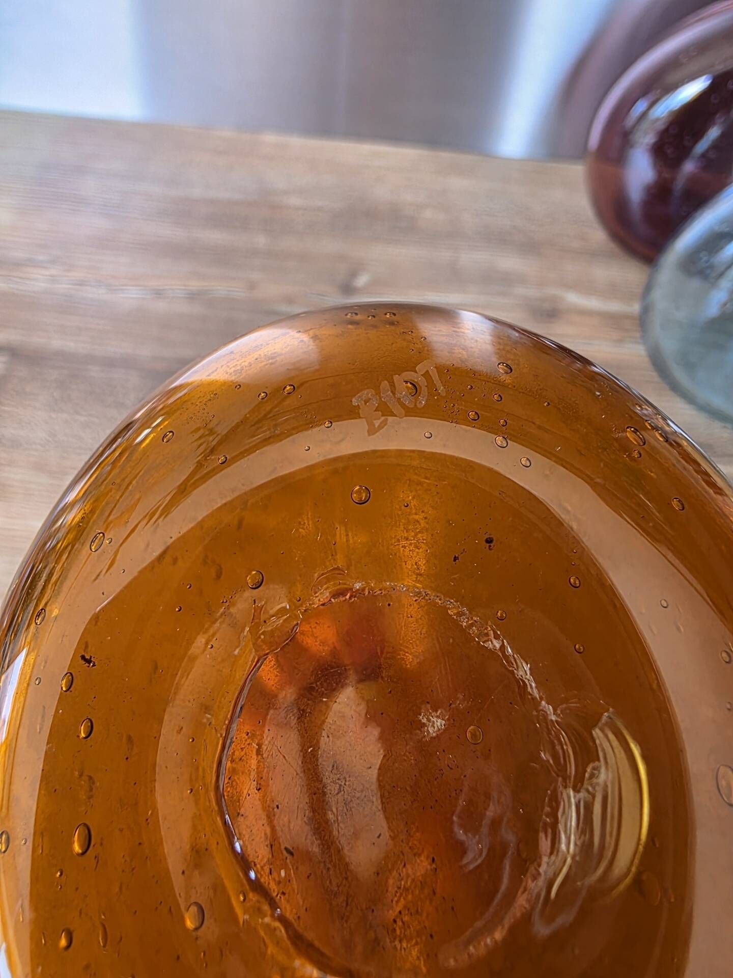 Lot 3 carafes / flacons verre bullé de Biot