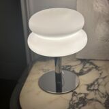 Lampe champignon design années 70 verre opaline acier chromé vintage variateur