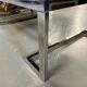 Table basse en cuir et chrome, années 1970