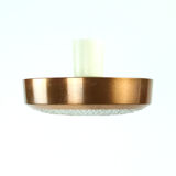 Copper and bohemian glass ceiling lights, Czechoslovakia, circa 1970