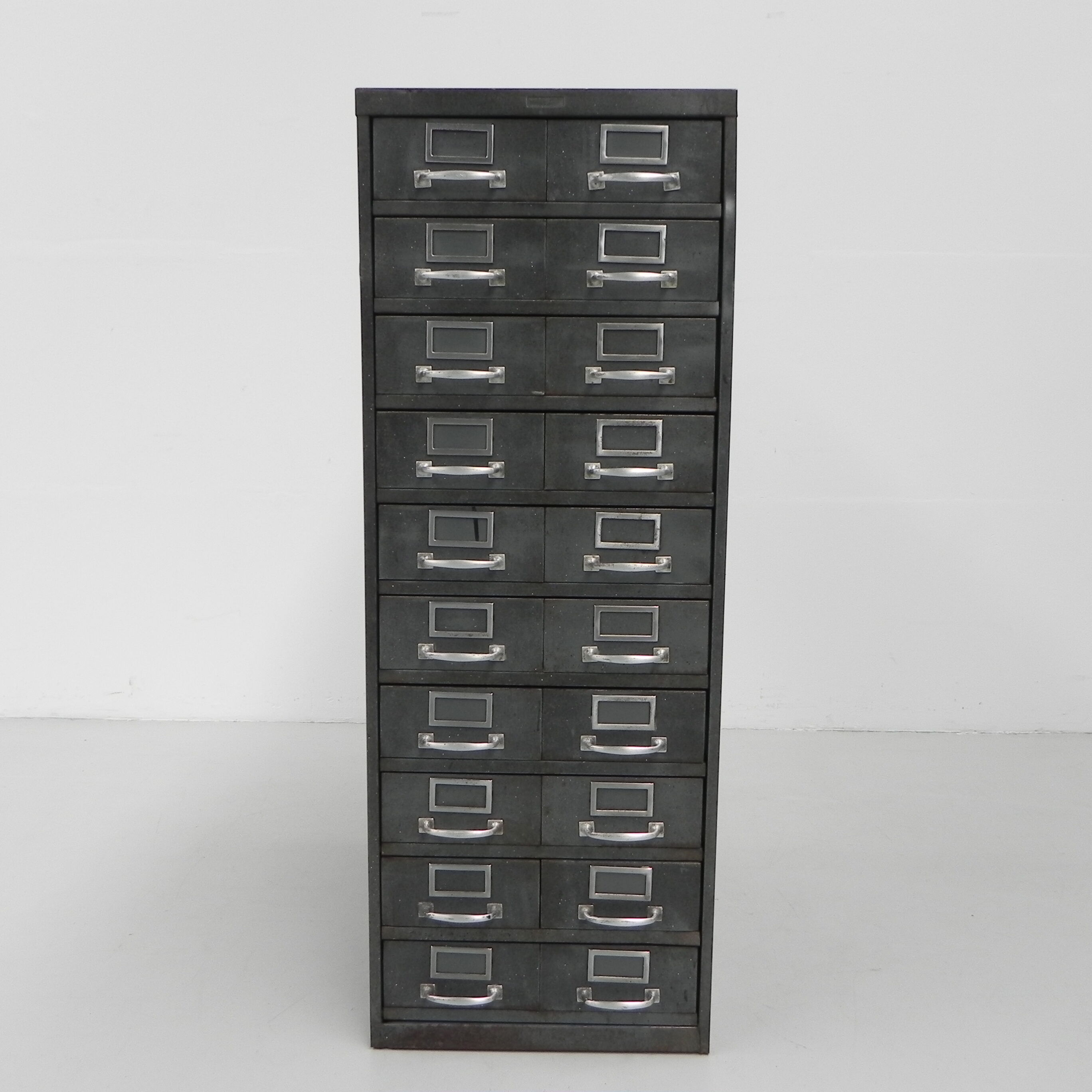 Industrial Steel Chest of Drawers with 20 Drawers
