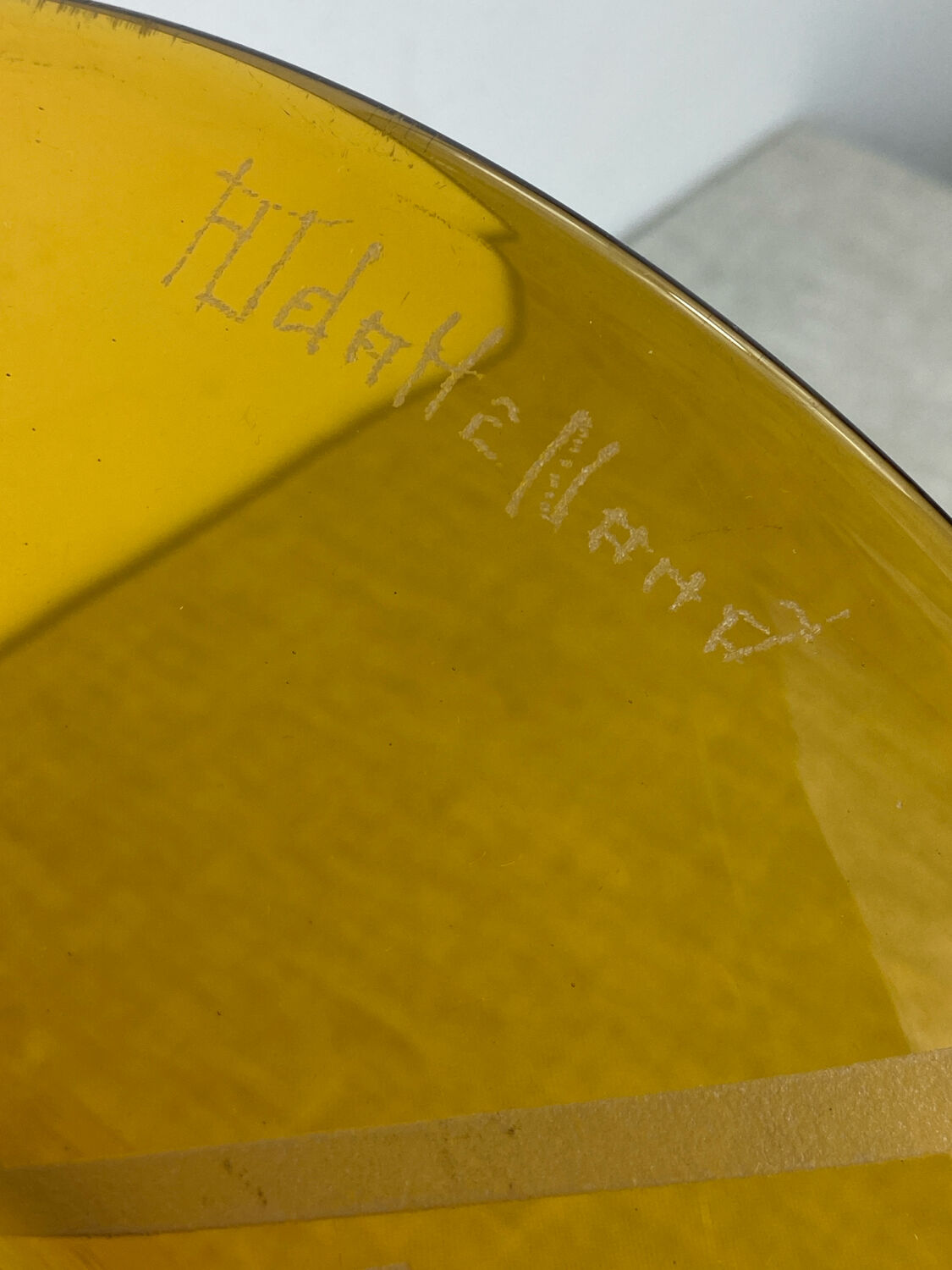 Large Art Deco amber glass bowl