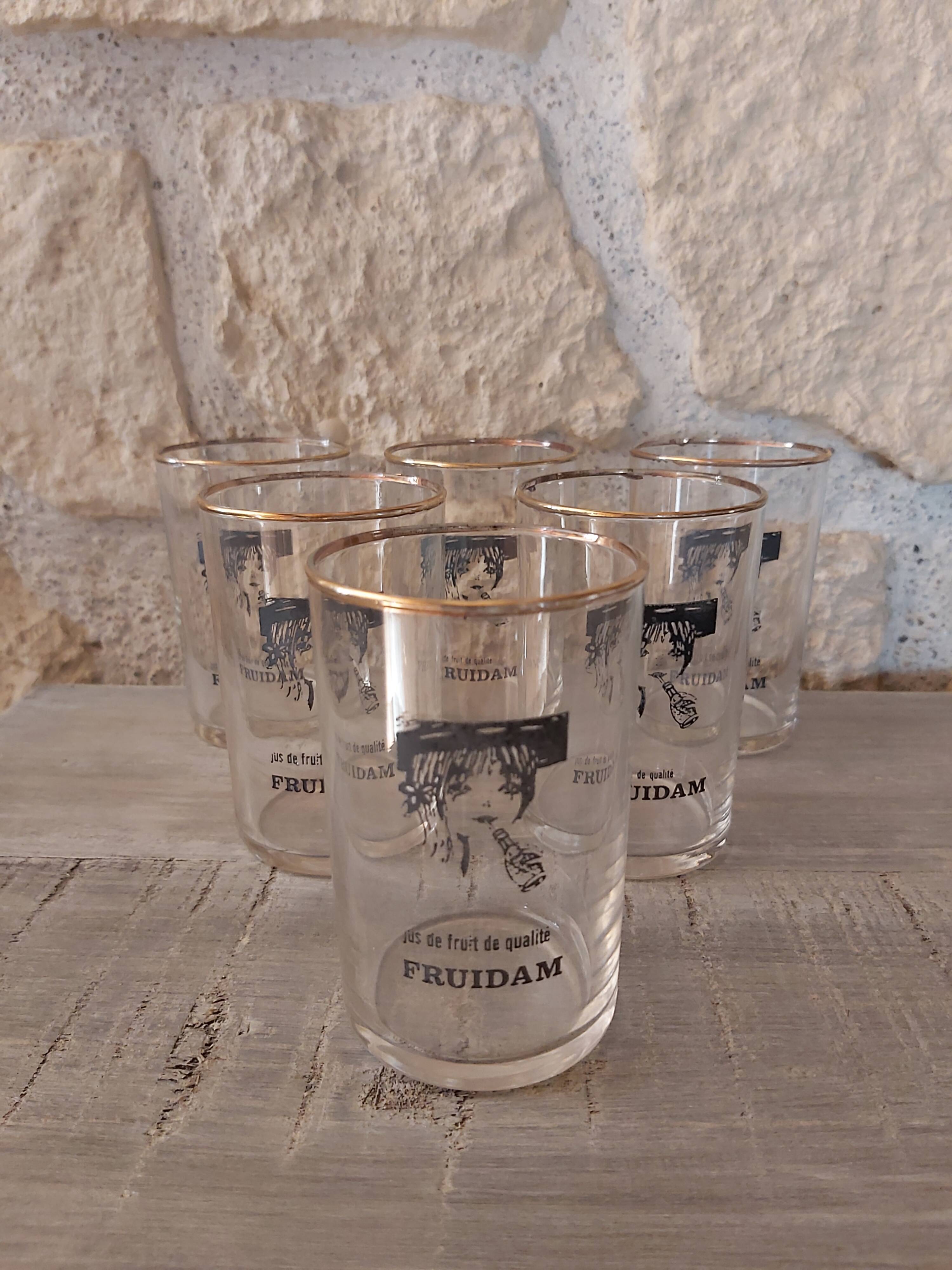 Set of 6 fruidam fruit juice glasses