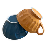 2 colorful faceted bowls