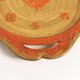 Vintage orange wooden decorative plate, Italy, 1960s