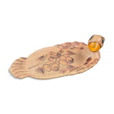 Ceramic foie gras dish from Vallauris – engraved floral decoration