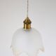 Frosted glass pendant light with floral pattern and wavy edge
