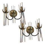 Appliques à tige en verre de Murano, lot de 2