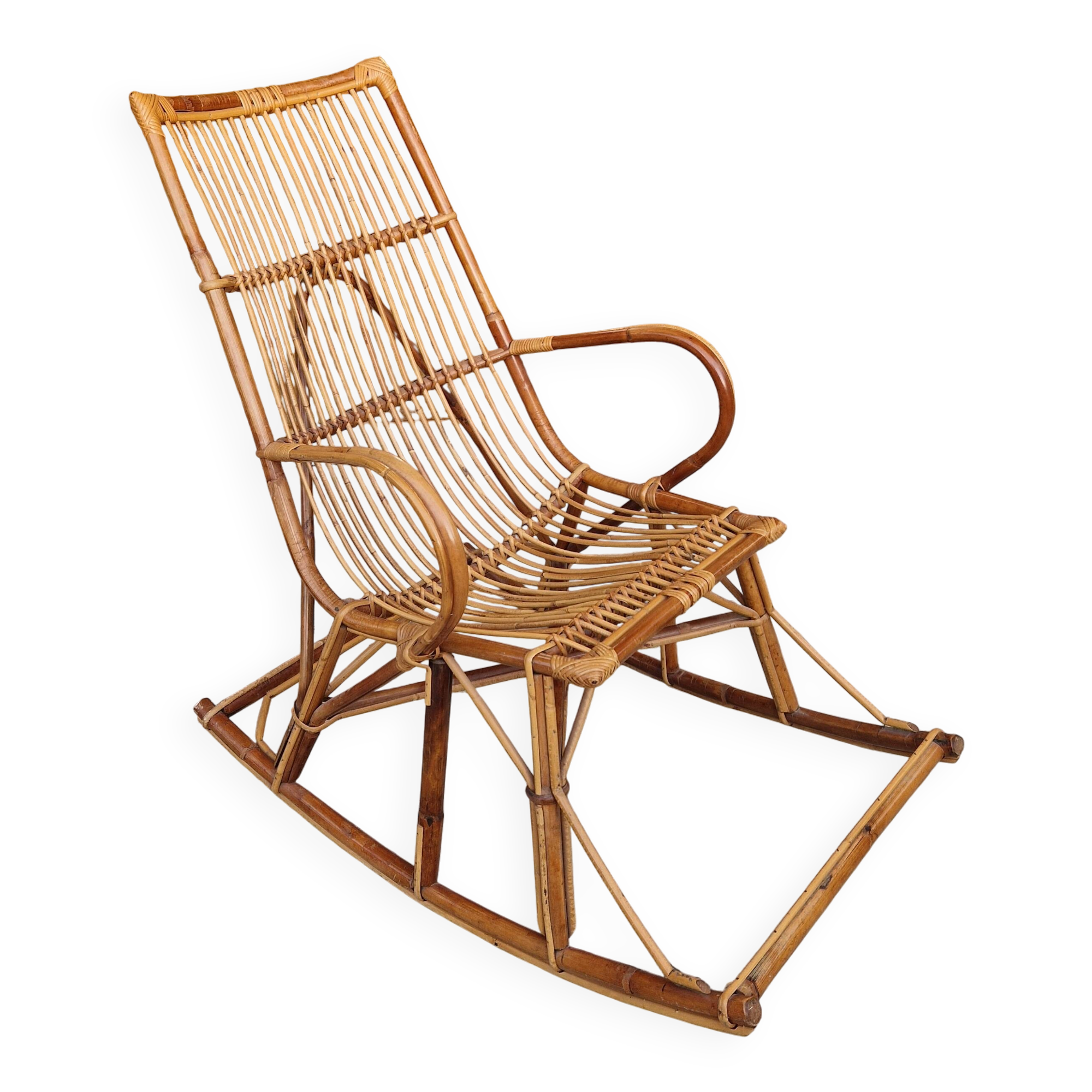 Vintage rattan rocking chair
