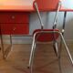 Pop orange office leatherette and chrome with his vintage chair