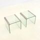 Ensemble de deux tables d'appoint en verre transparent Gallotti & Radice