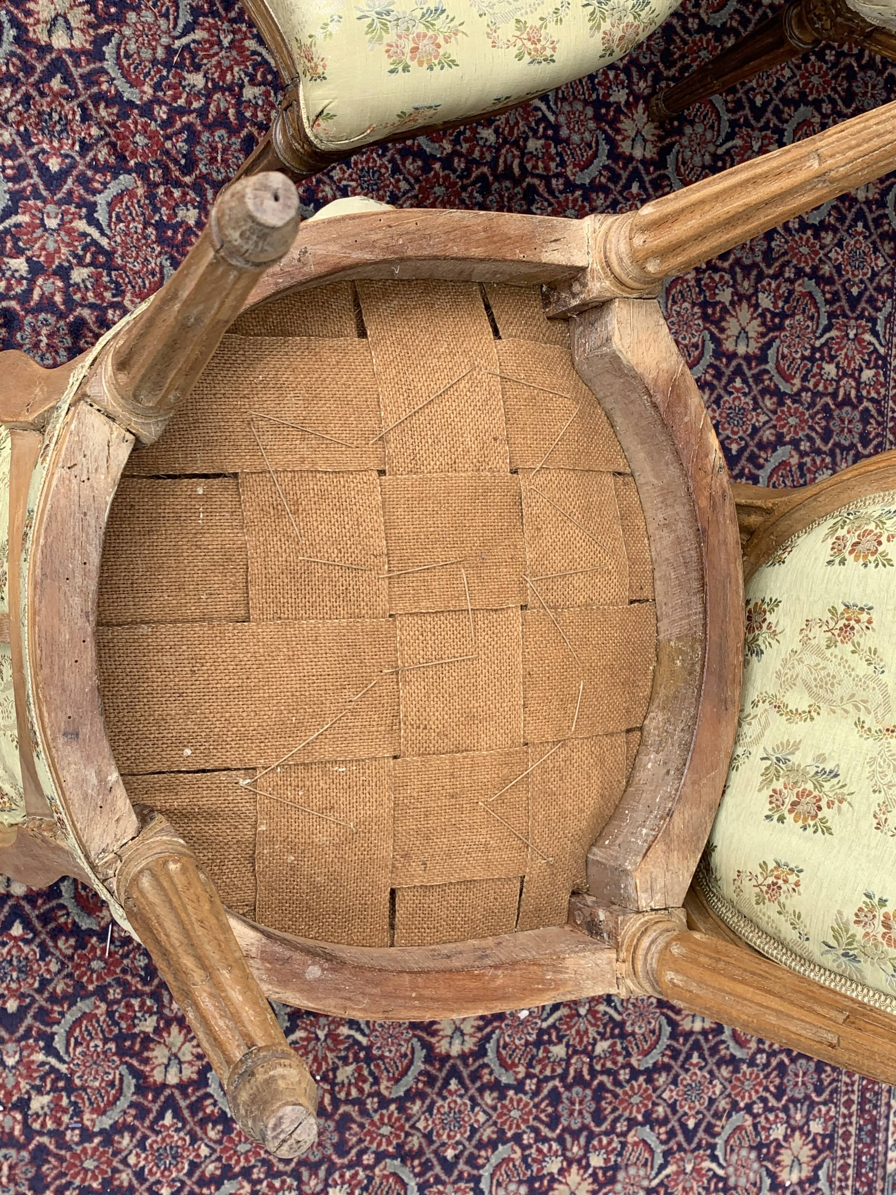 Set of four chairs stamped louis XVI period