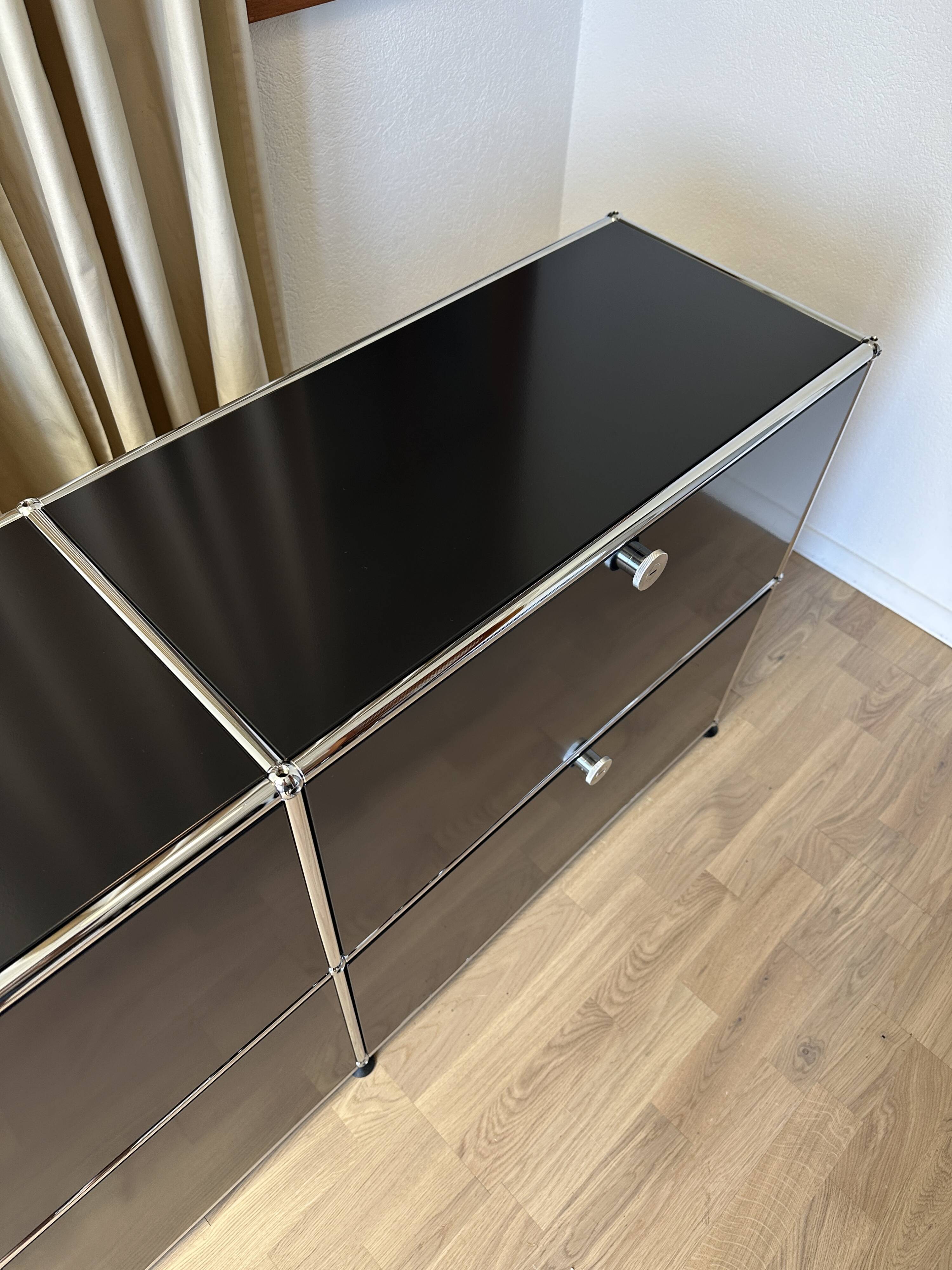 USM Haller Chest of Drawers in Graphite Black 1/2