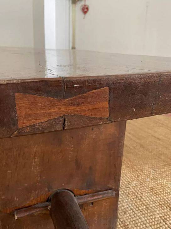 Brutalist teak coffee table