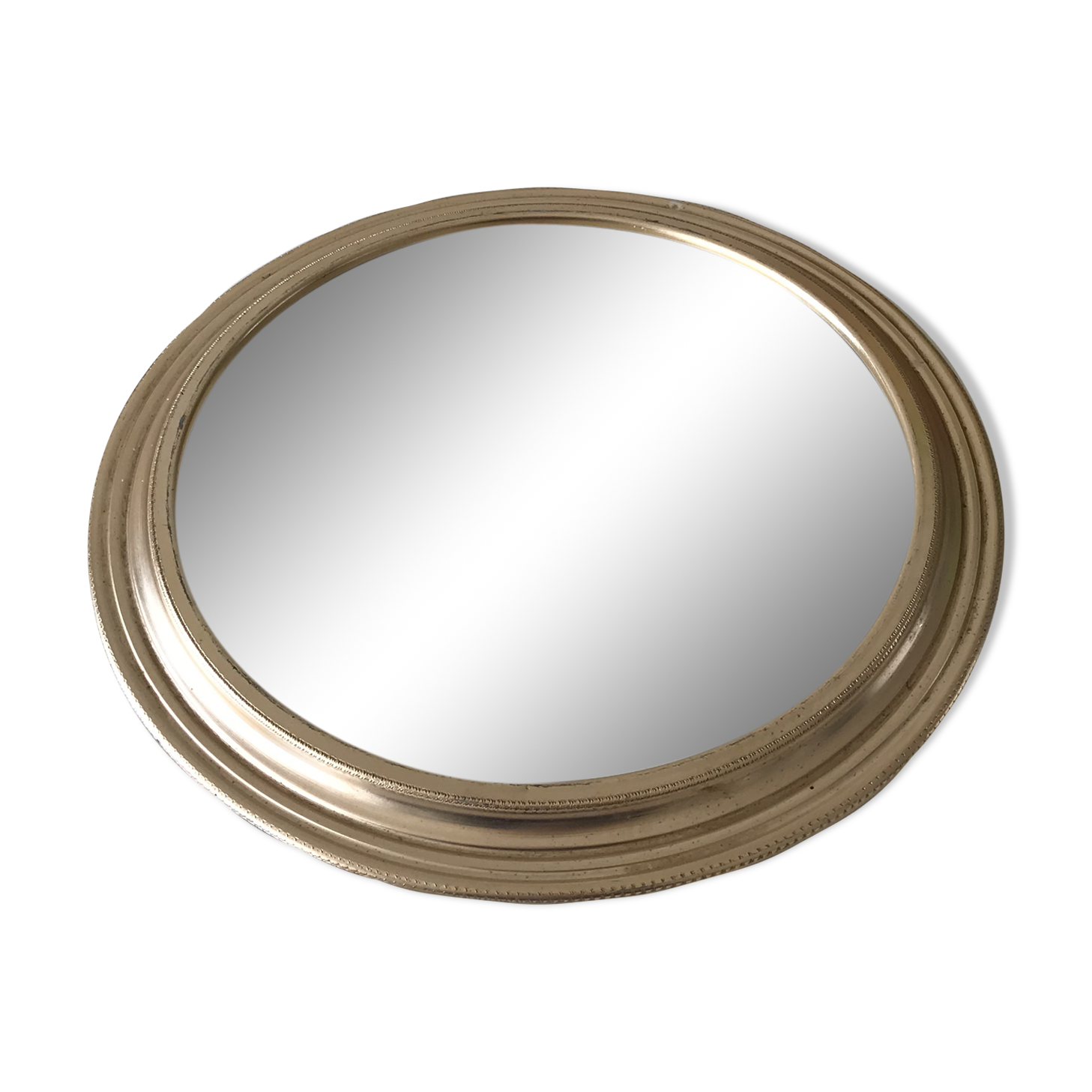 Miroir rond doré 24cm