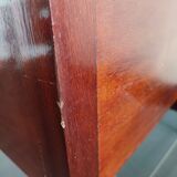Dressing table with mirror and leather covering