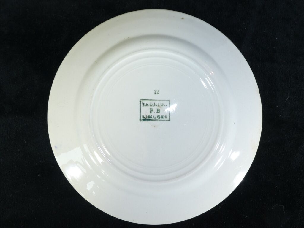 4 blue plates limoges model taurion
