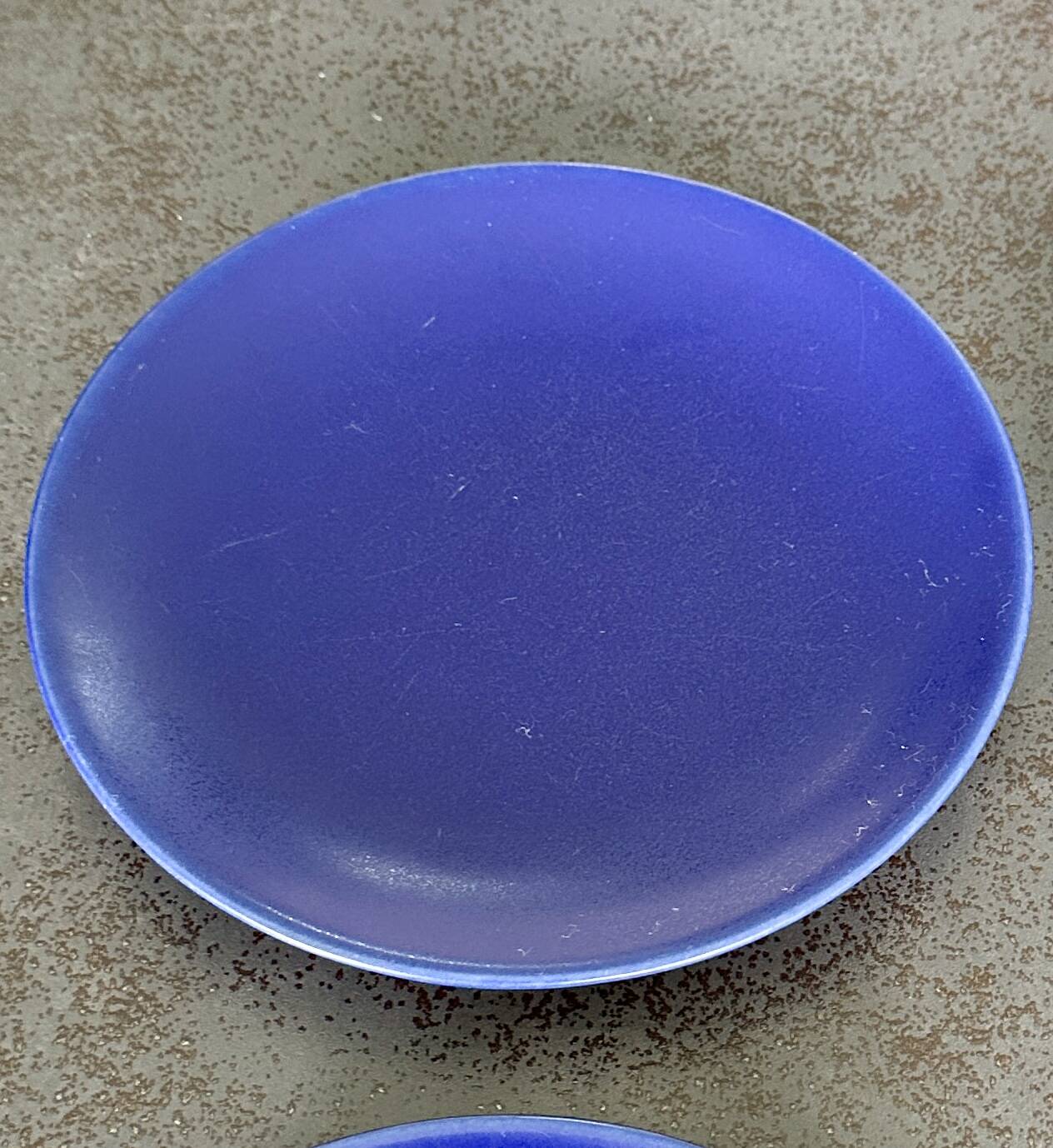 Set of 4 blue plates, Hoganas Keramik, Sweden