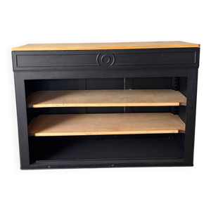 comptoir noir et bois