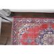 Vintage Turkish Oushak Handmade Wool Cotton Red Area Rug 124x209