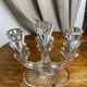 Three-light candlestick in molded crystal