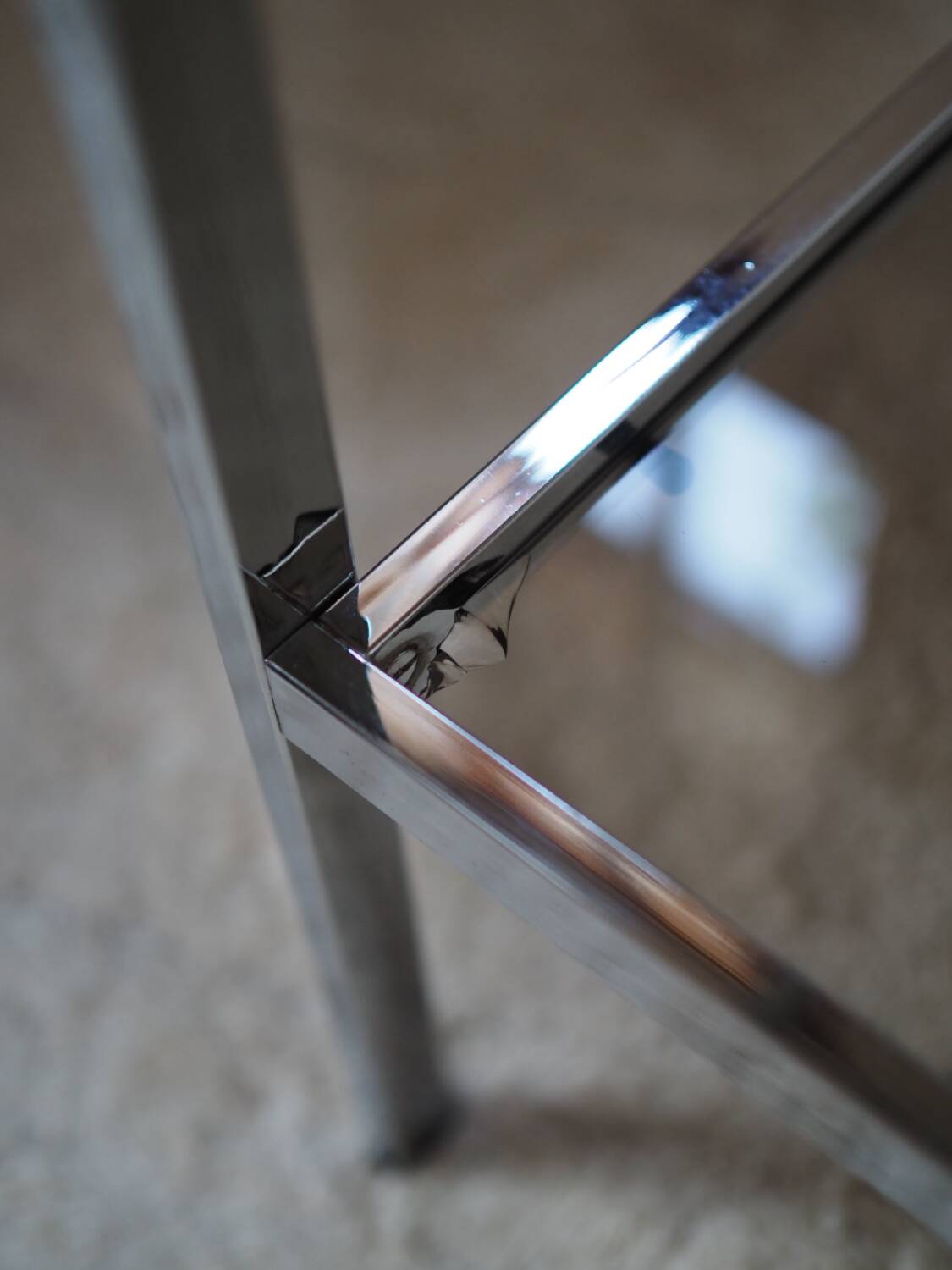 Vintage chrome metal saddle